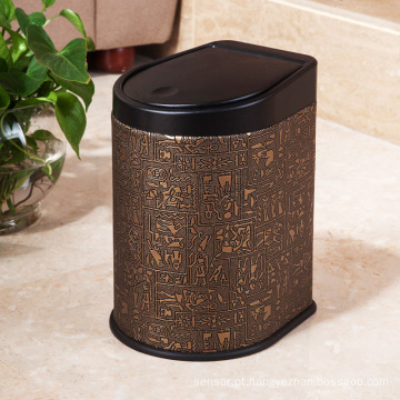 Egyptian Design Leather Press Garbage Bin (H-3LA)